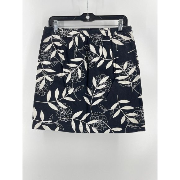 Ann Taylor Loft Women's Embroidered Floral Mini Skirt Pockets Side Zip Size 6 - Picture 4 of 15